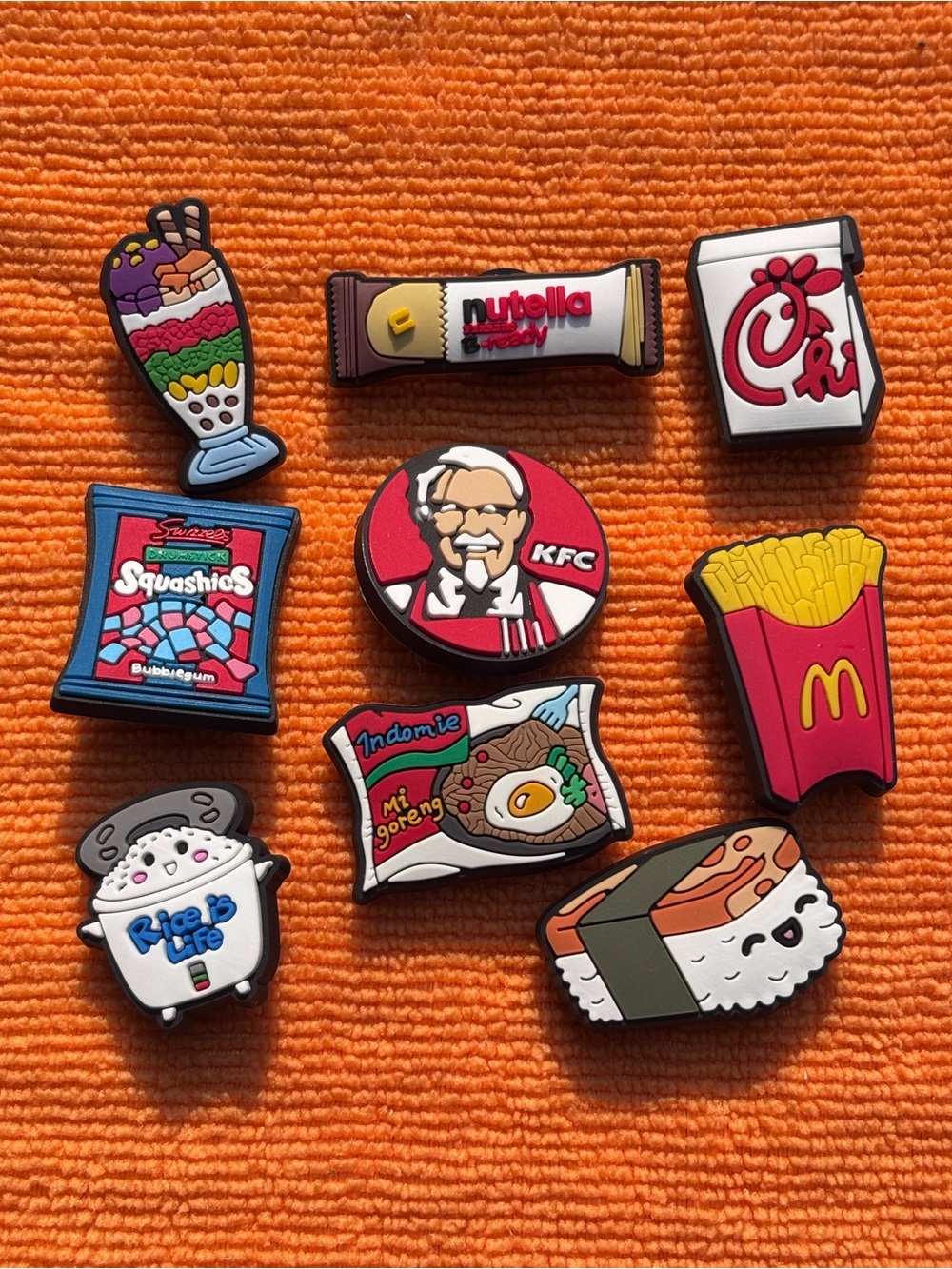 Shoe Charms-unbranded food-themed fast food and snack themed 9 pieces